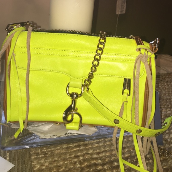 Rebecca Minkoff Handbags - Neon Yellow/Tan Rebecca Minkoff Cross Body