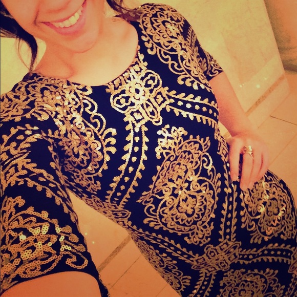 Black & Gold sequenced dress