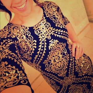 Black & Gold sequenced dress