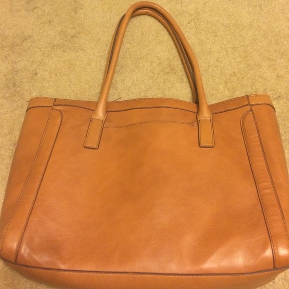 Brown faux leather bag