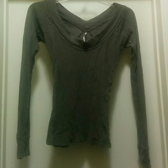 Free People Green Long Sleeve Shirt