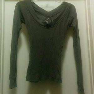 Free People Green Long Sleeve Shirt