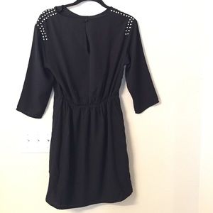 Black dress with studs on shoulders 3/4 sleeves