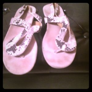 Clarks thong snake skin sandals