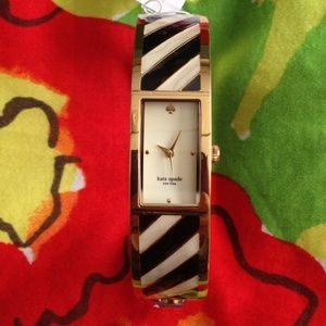 🎀SOLD🎀Kate Spade Black & White Stripe Bangle W