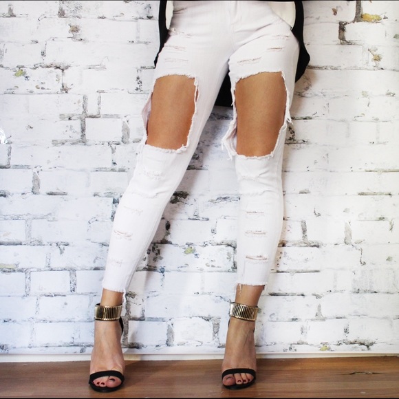 Pants - White Ripped Jeans! New