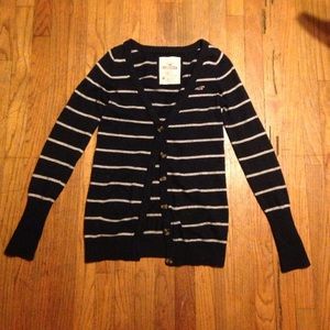 Navy Blue striped cardigan