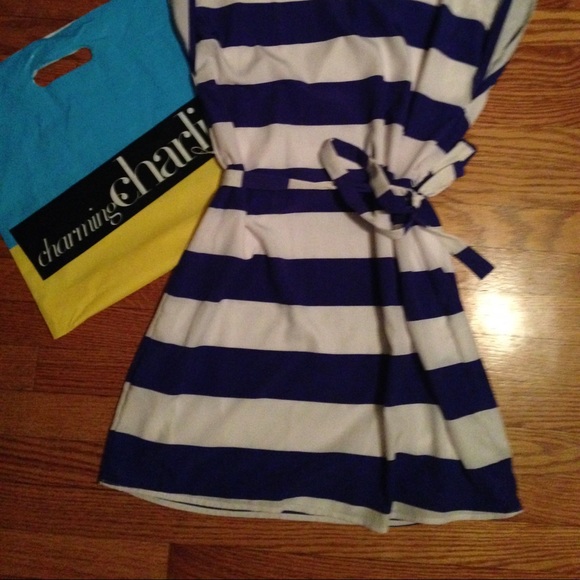 💙Beautiful Blue & White Summer Dress w/earrings💙 - Picture 4 of 4