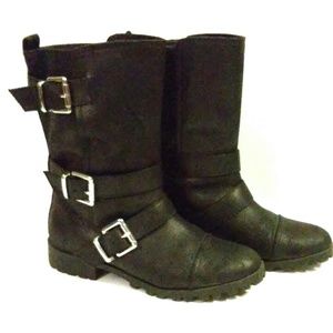 H&M black biker boots