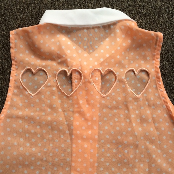Heart Cut Out Chiffon Blouse
