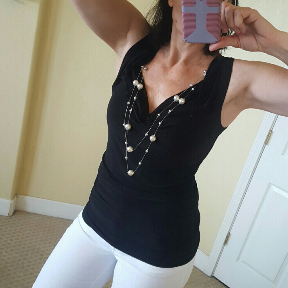 Draped and Pearled Dress Top
