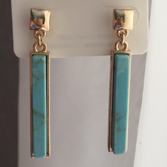 Jewelry - Turquoise Stick Bar Earrings