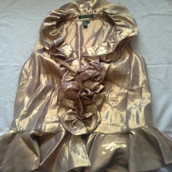 Stylish Ralph Lauren Gold Sleeveless Tank