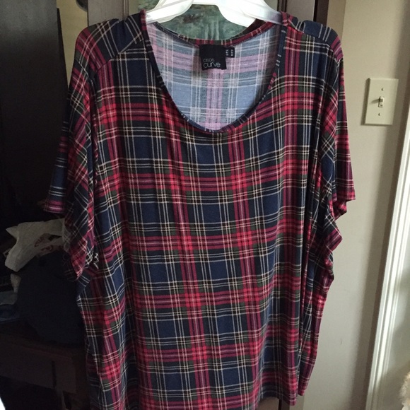 Asos Curve Plaid Top