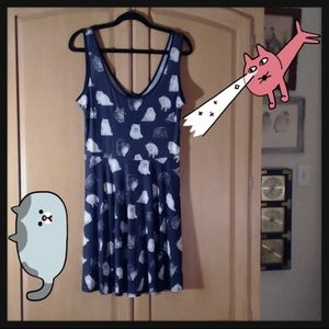 Cat print skater dress