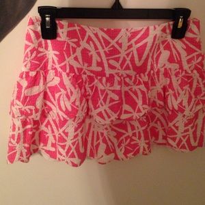 pink & white Lilly Pulitzer peplum scalloped skirt