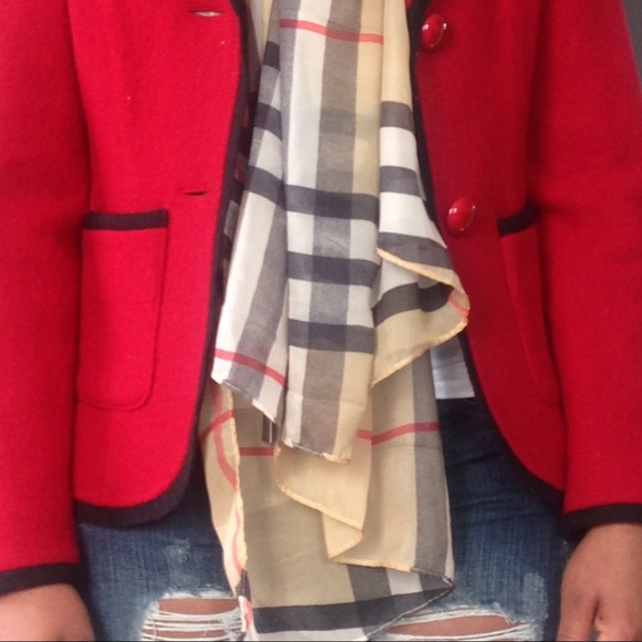 Silk plaid scarf