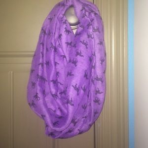 purple infinity scarf with horses