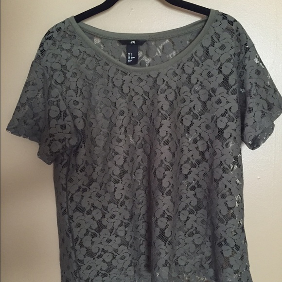 Green lacy top H&M