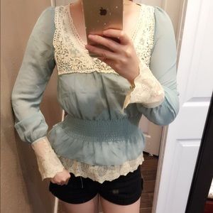 Mint lace top