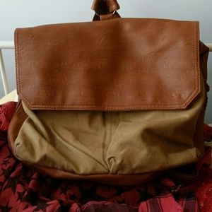 Urbanoutfitters linen leather book bag