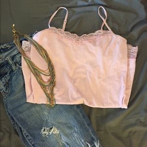 express light pink, lace camisole