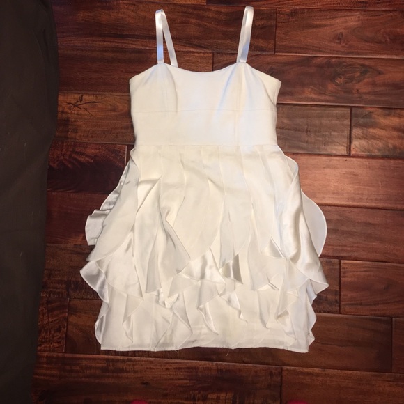 Cynthia Steffe White Cerise Silk Zoe Ruffle Dress