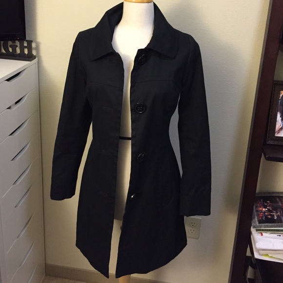 H&M knee length black coat.