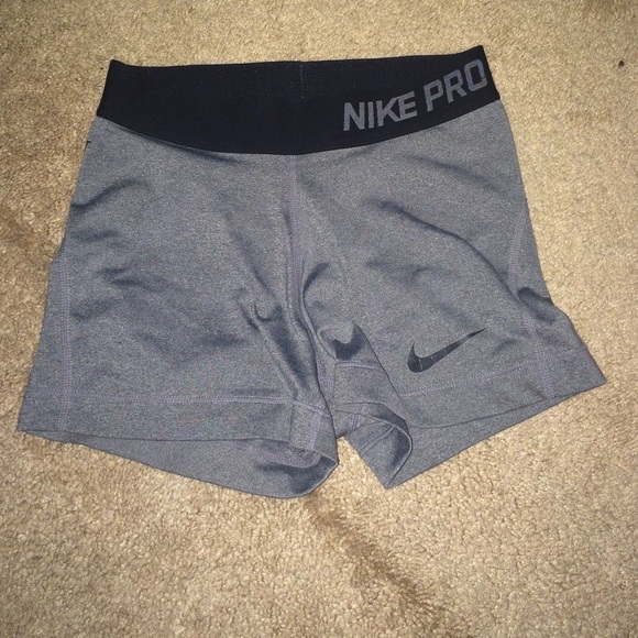 Grey 3" Nike Pro Shorts