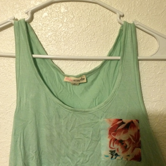 Mint floral tank