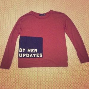 Red Zara long sleeve shirt.