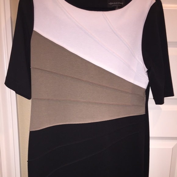 Knee length (5'5") color - block dress.