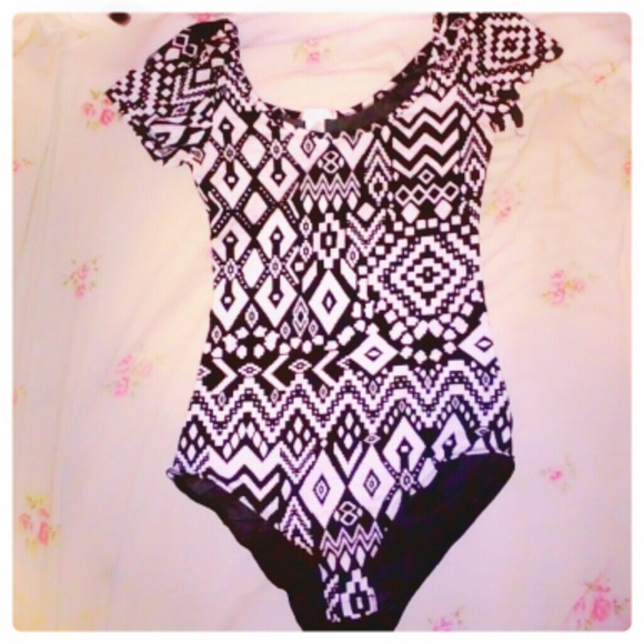 Black and white leotard