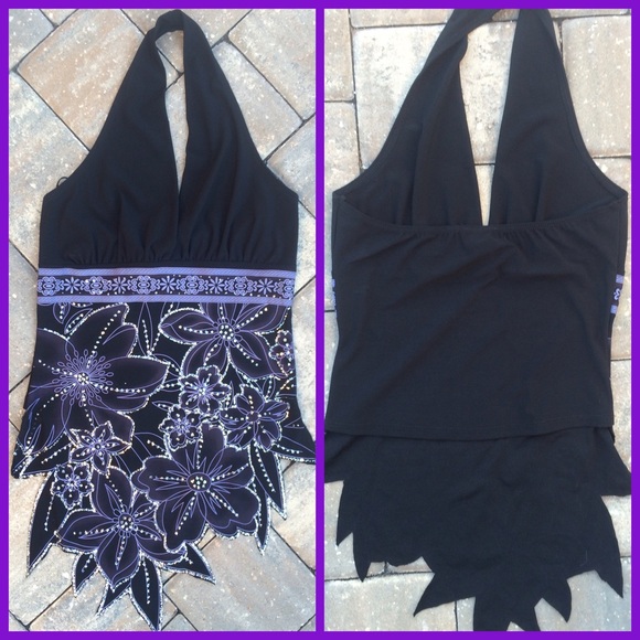 Solar Tops - ✨💫HP✨💫BLACK & PURPLE HALTER TOP