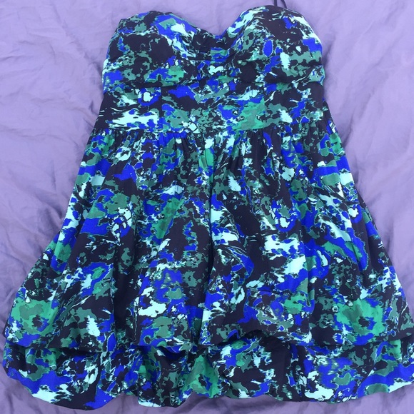 Strapless floral bubble dress