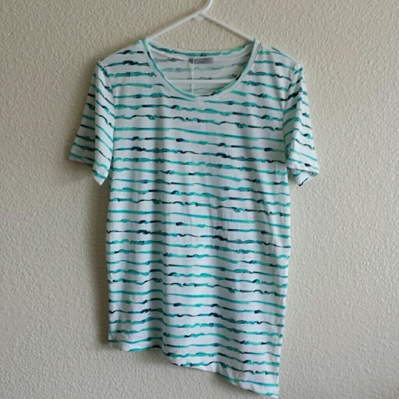 Zara Tops - Zara Asymmetrical Painted Stripe T-shirt