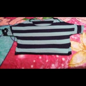 Light blue and dark blue stripped crop top