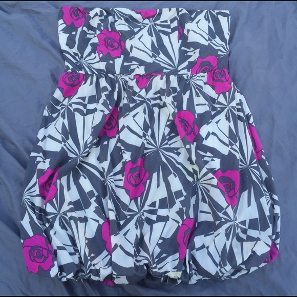 Strapless floral bubble dress