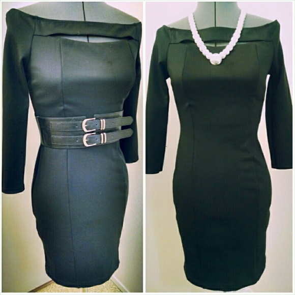 Cute Boatneck Black Dress
