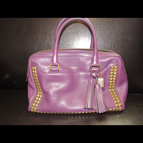Purple coach satchel legacy bag