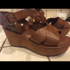 Never used brown wedge sandal