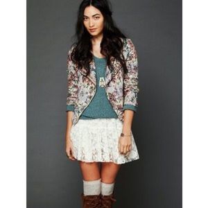 Free people floral tapestry Moto jacket
