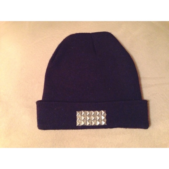 Pyramid Studded Black Beanie
