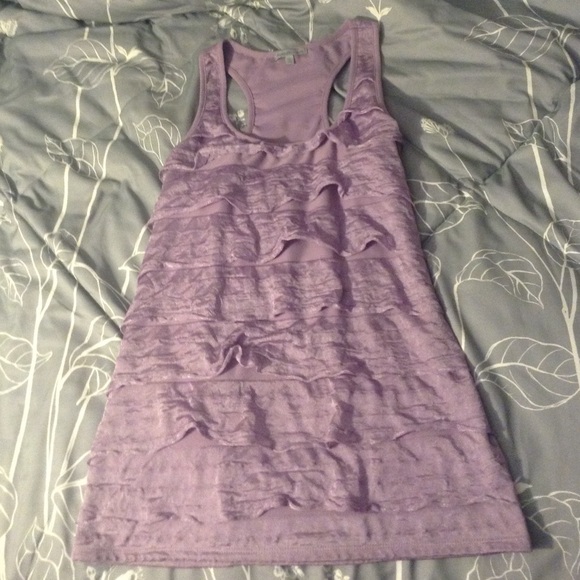 Lavender ruffled tank top