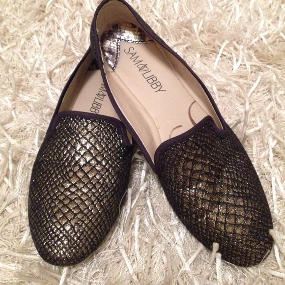 Sam and Libby metallic loafer flats