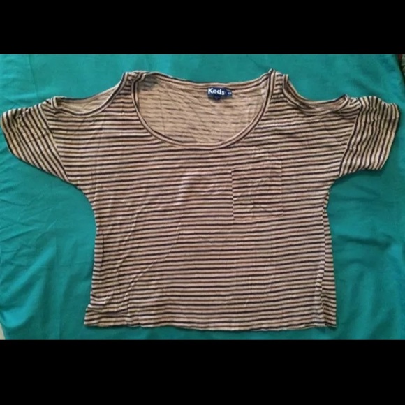 Keds Pink and Blue Striped Crop Top Size XS