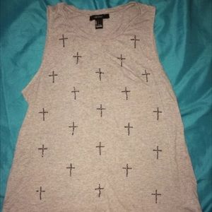 Light Grey Forever 21 Muscle Tee in size S.