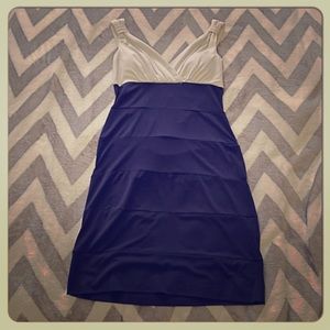 Blue and white dress