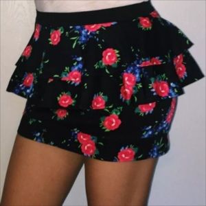 Floral Print Material Girl Peplum Skirt Size S