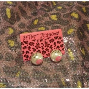Betsey Johnson pearl studs